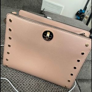 Rose pink crossbody with gold accent studs